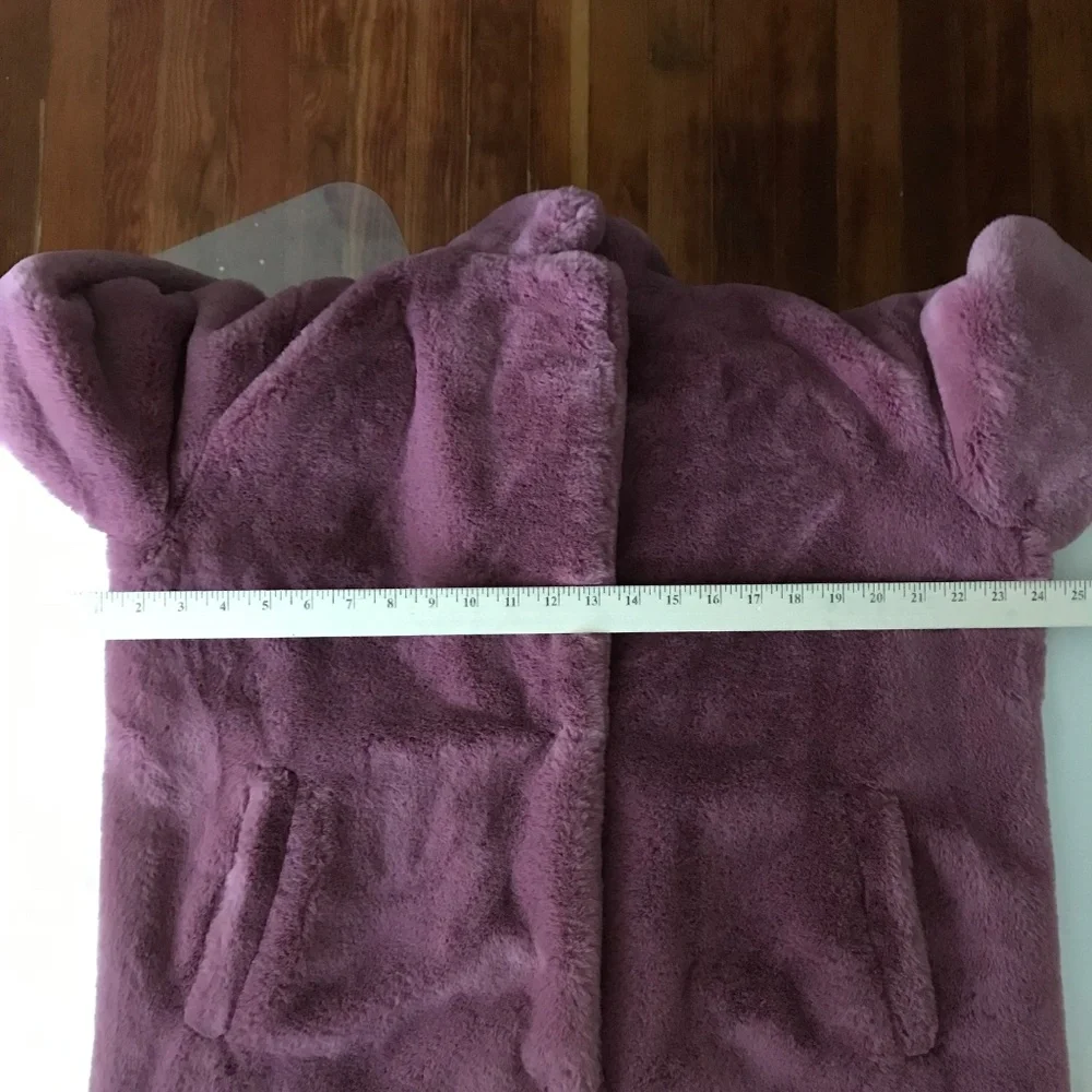 PRIMARK Faux Fur Pink Coat Oversized Teddy Jacket Women’s Size Medium - Picture 9 of 16